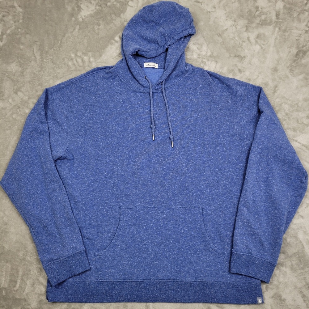 Peter Millar Men's 2XL Blue Heather Golf Hoodie Long Sleeve Stretch Casual